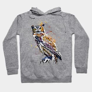 OWL Wild Watercolor colorful Hoodie